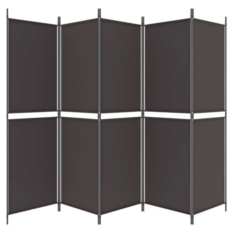 Sobna pregrada s 5 panela smeđa 250x180 cm od tkanine - Slika 4