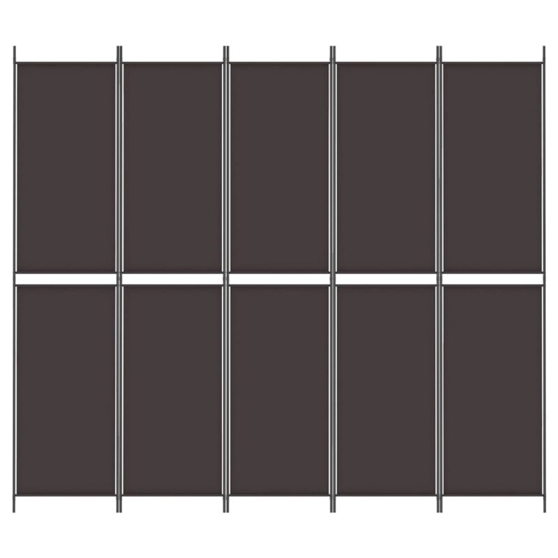 Sobna pregrada s 5 panela smeđa 250x220 cm od tkanine - Slika 3