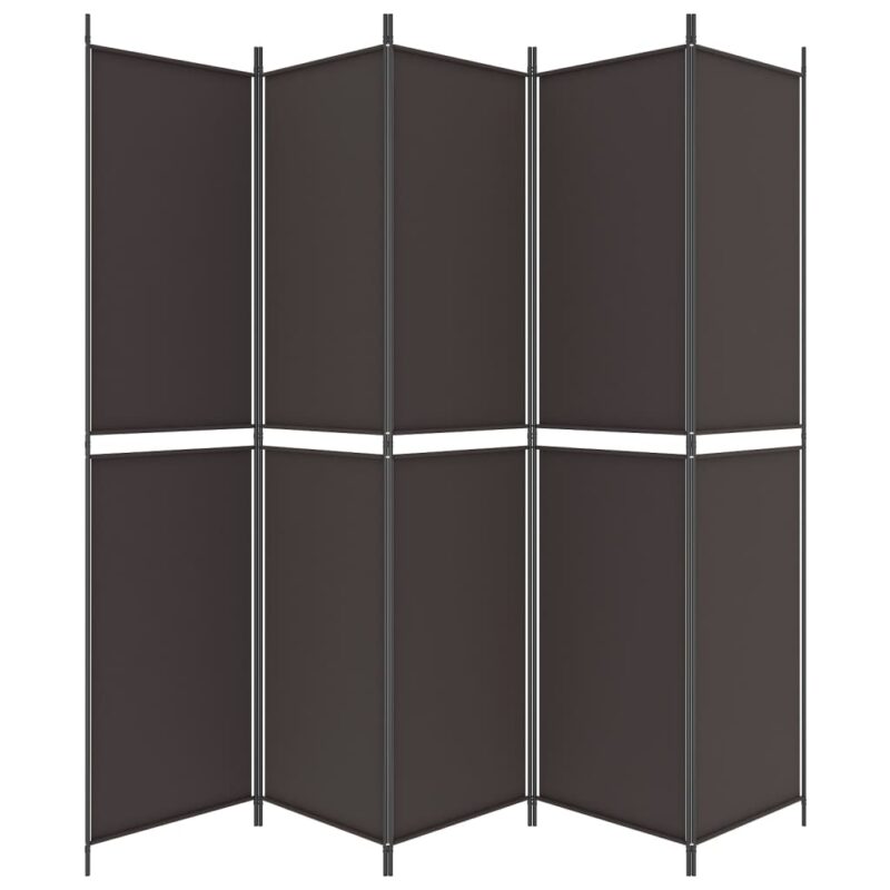 Sobna pregrada s 5 panela smeđa 250x220 cm od tkanine - Slika 4