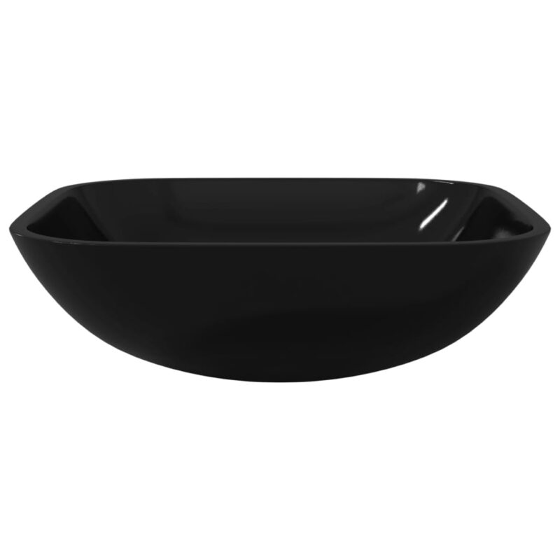 Umivaonik stakleni 42x42x14 cm crni - Slika 3