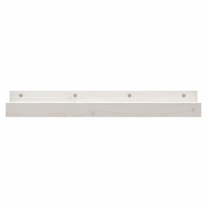 Zidne police 2 kom bijele 80x12x9 cm od masivne borovine - Slika 4