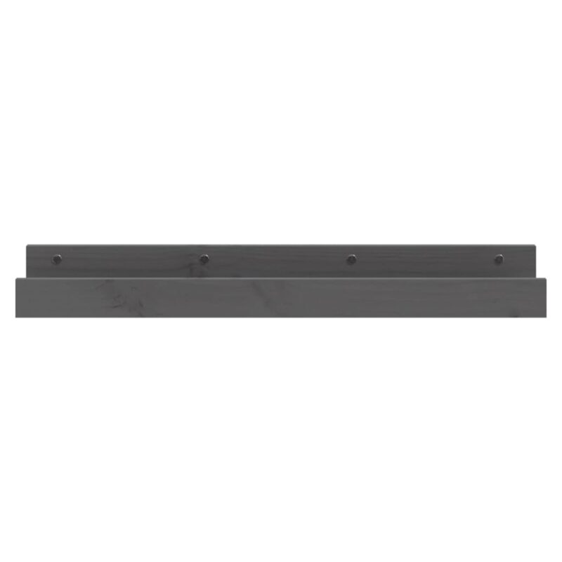 Zidne police 2 kom sive 80x12x9 cm od masivne borovine - Slika 4