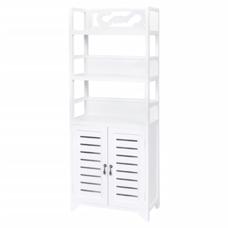 Vitrina bijela 46 x 24 x 140 cm od masivnog drva paulovnija