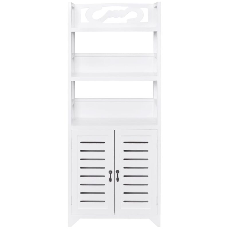 Vitrina bijela 46 x 24 x 140 cm od masivnog drva paulovnija - Slika 3