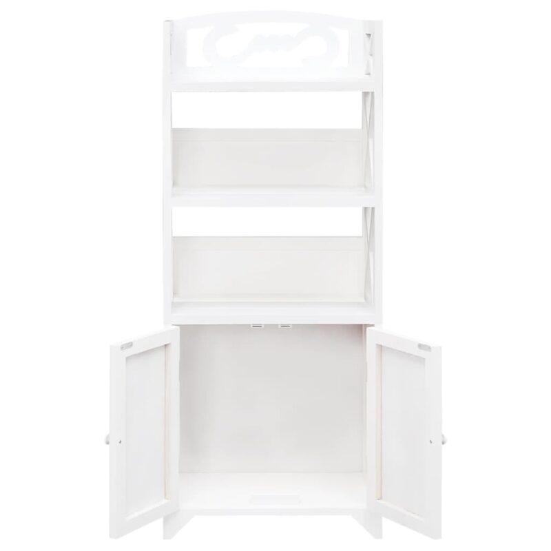 Vitrina bijela 46 x 24 x 140 cm od masivnog drva paulovnija - Slika 4