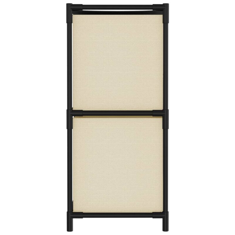 Ormarić za pohranu s 4 platnene košare krem 63x30x71 cm čelični - Slika 4