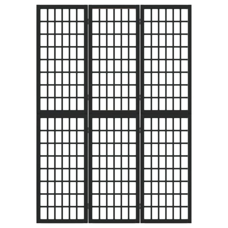 Sklopiva sobna pregrada 3 panela japanski stil 120x170 cm crna - Slika 3