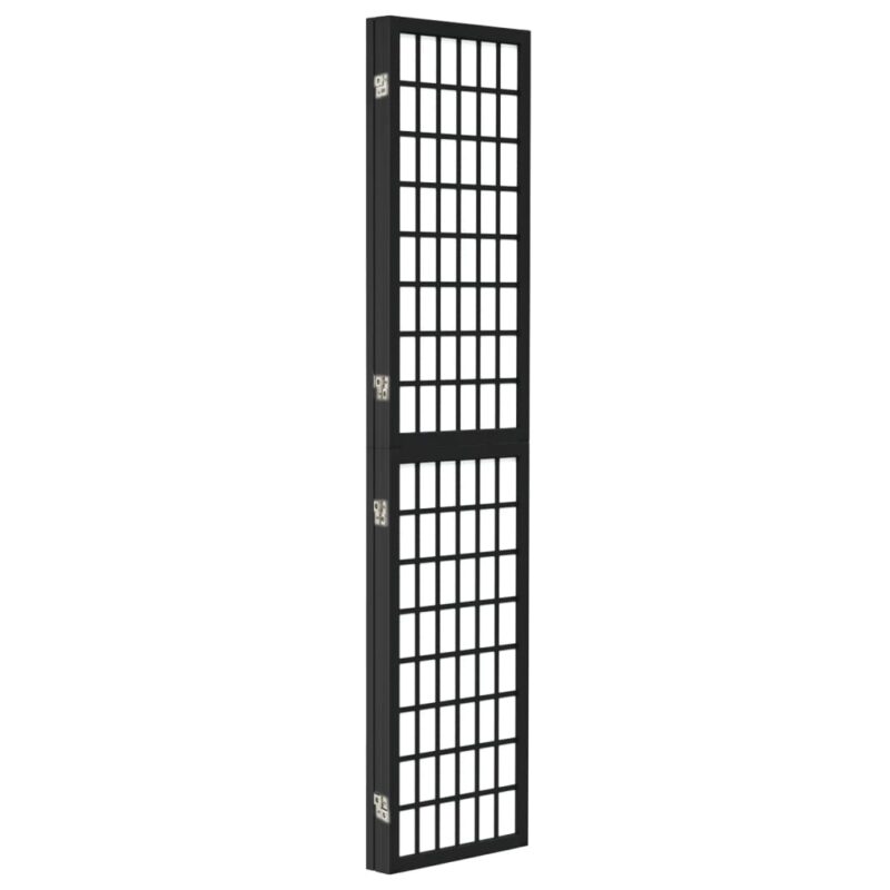 Sklopiva sobna pregrada 3 panela japanski stil 120x170 cm crna - Slika 4