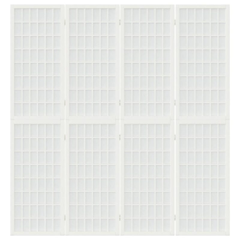 Sklopiva sobna pregrada 4 panela japanski stil 160x170cm bijela - Slika 3