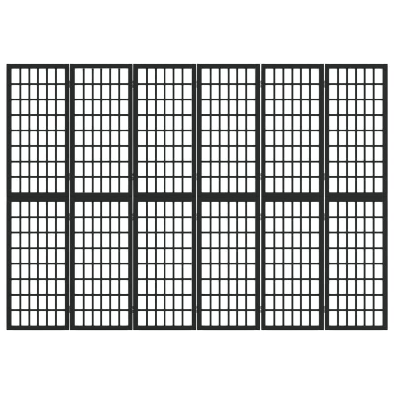 Sklopiva sobna pregrada 6 panela japanski stil 240x170 cm crna - Slika 3