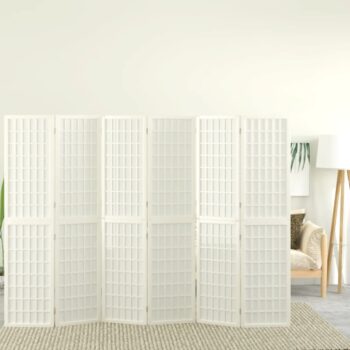 Sklopiva sobna pregrada 6 panela japanski stil 240x170cm bijela