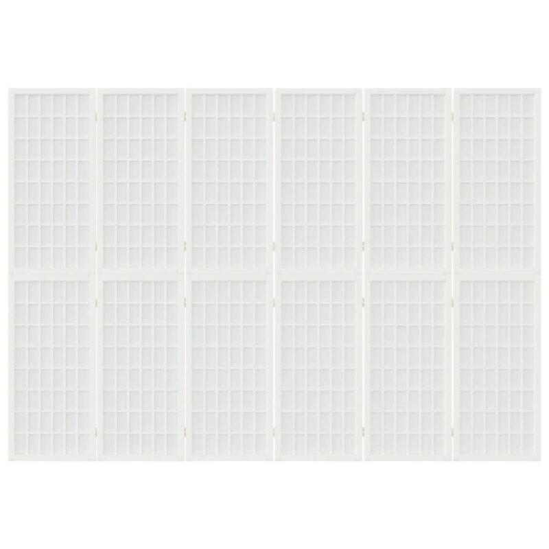 Sklopiva sobna pregrada 6 panela japanski stil 240x170cm bijela - Slika 3