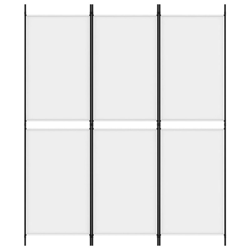 Sobna pregrada s 3 panela bijela 150 x 180 cm od tkanine - Slika 3