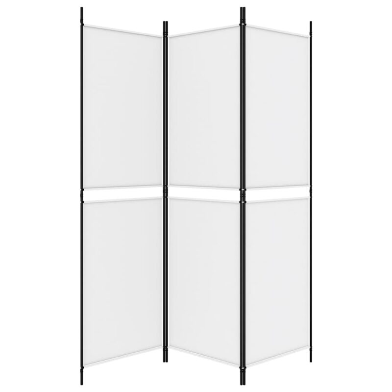 Sobna pregrada s 3 panela bijela 150 x 180 cm od tkanine - Slika 4