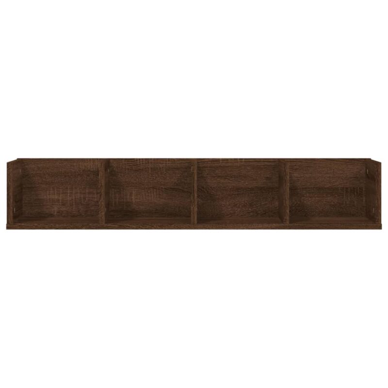 Zidna polica za CD-ove boja smeđeg hrasta 100x18x18 cm drvena - Slika 4