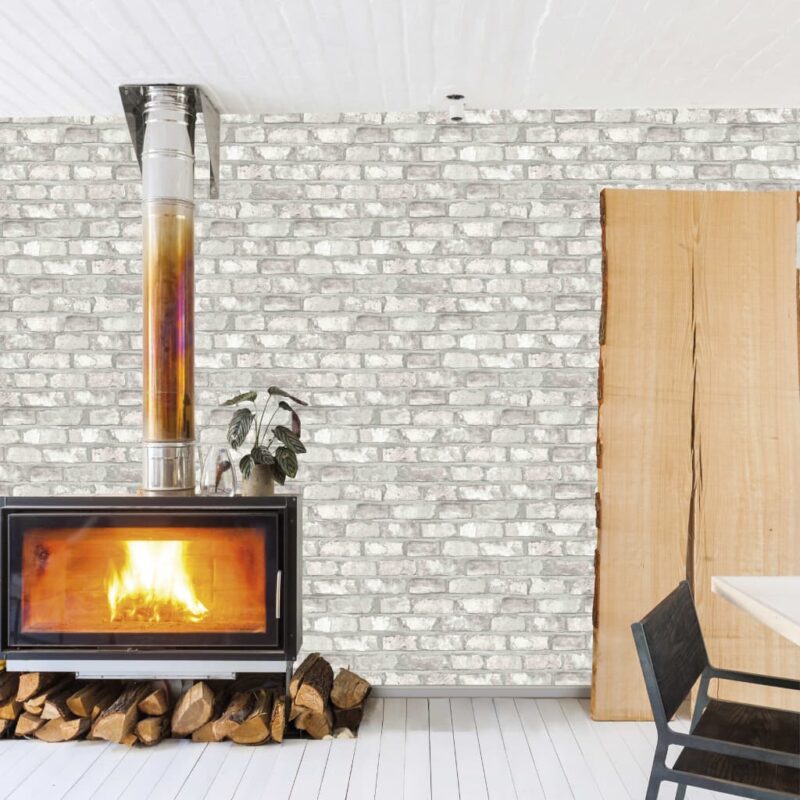 DUTCH WALLCOVERINGS zidna tapeta s uzorkom cigli bijela EW3104