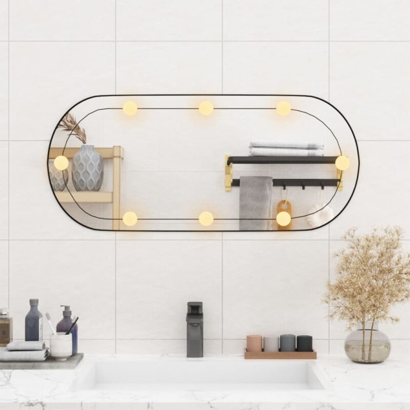 Zidno ogledalo s LED svjetlima 35x80 cm stakleno ovalno - Slika 3