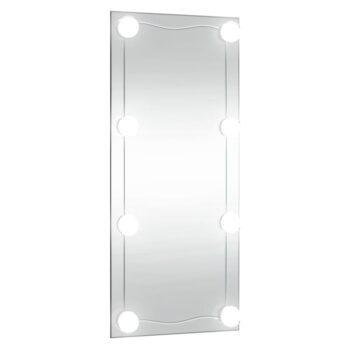 Zidno ogledalo s LED svjetlima 40 x 80 cm stakleno pravokutno