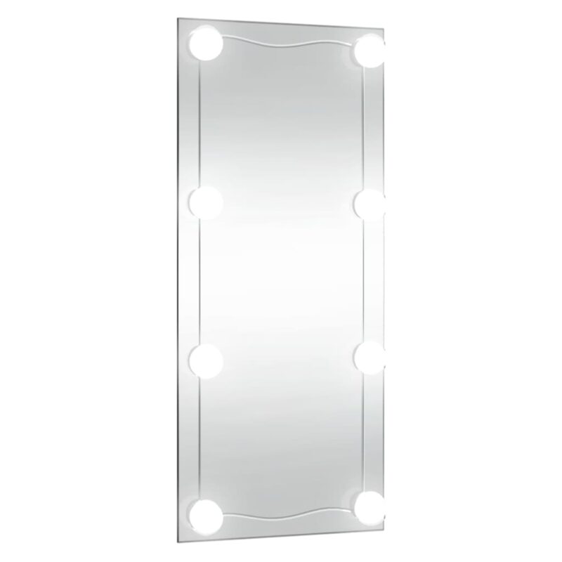 Zidno ogledalo s LED svjetlima 40 x 80 cm stakleno pravokutno
