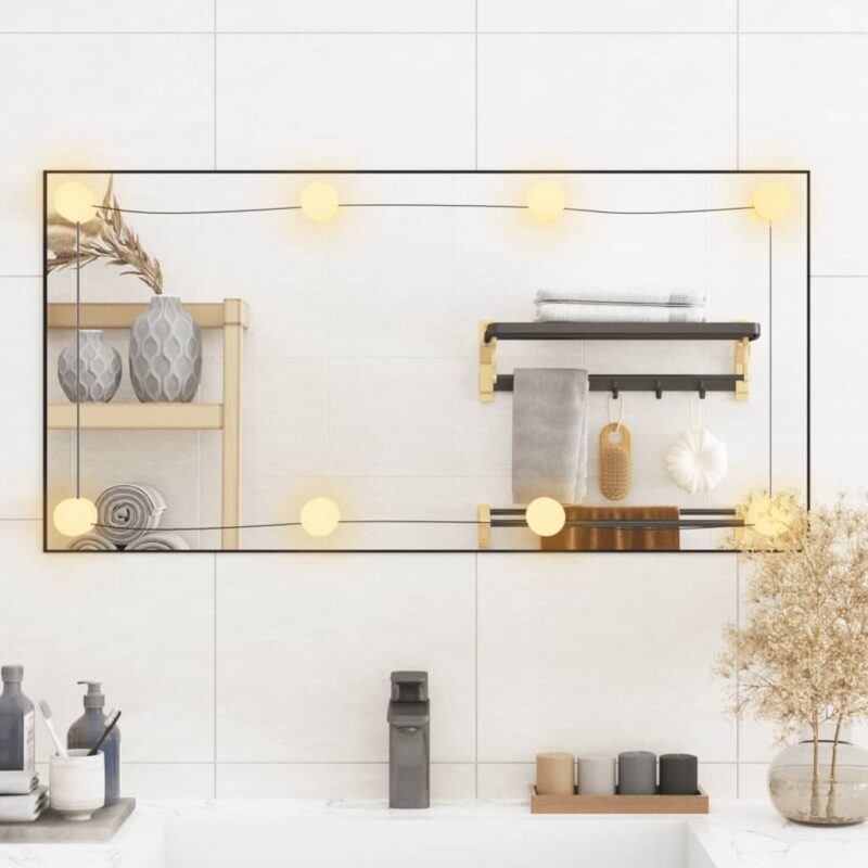 Zidno ogledalo s LED svjetlima 40 x 80 cm stakleno pravokutno - Slika 3