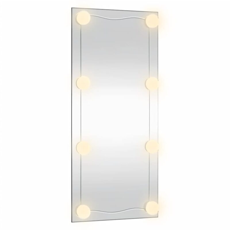 Zidno ogledalo s LED svjetlima 40 x 80 cm stakleno pravokutno - Slika 4
