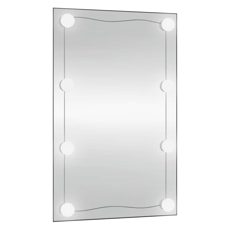 Zidno ogledalo s LED svjetlima 40x60 cm stakleno pravokutno