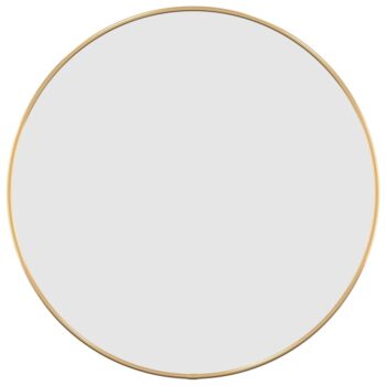 Zidno ogledalo zlatno Ø 50 cm okruglo