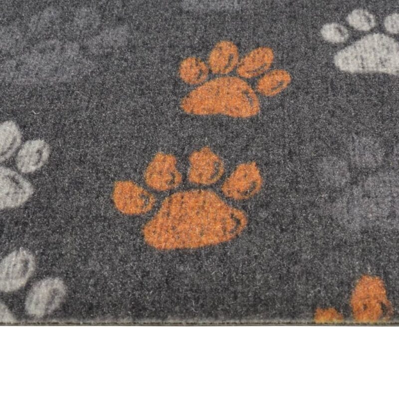 Kuhinjski tepih perivi s uzorkom šapa 45 x 150 cm baršunasti - Slika 4