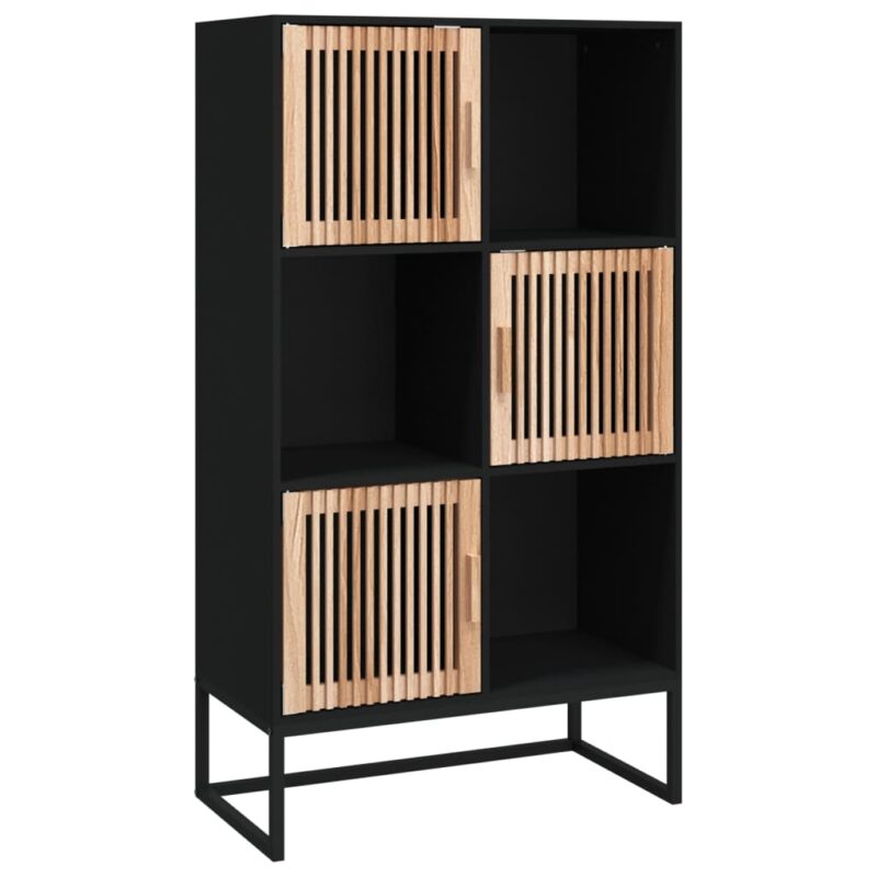 Visoka komoda crna 70 x 35 x 125 cm od konstruiranog drva