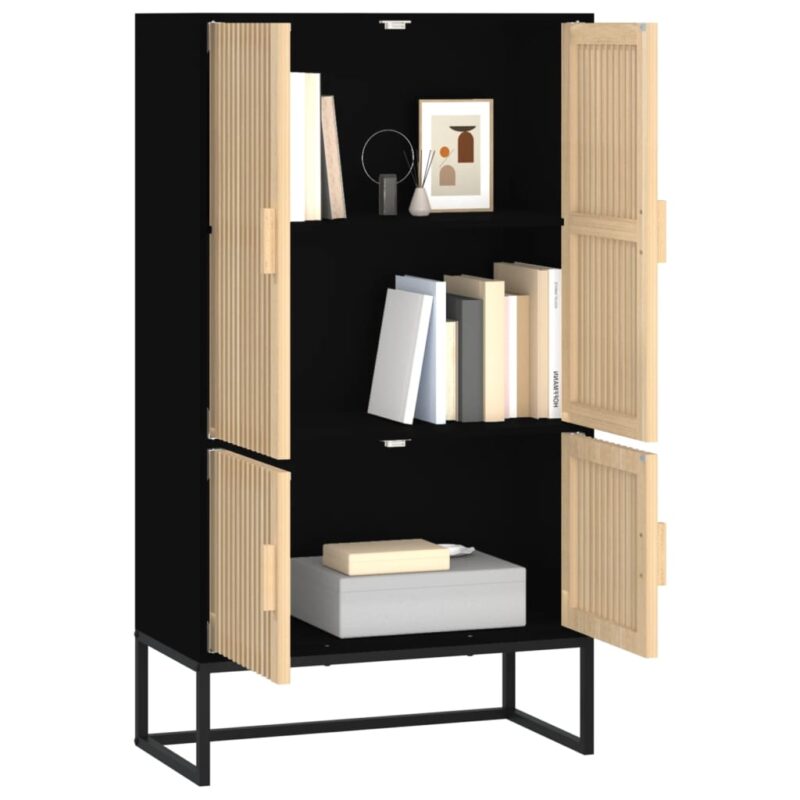 Visoka komoda crna 70 x 35 x 125 cm od konstruiranog drva - Slika 3