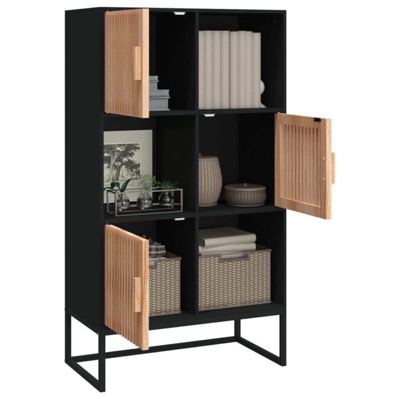 Visoka komoda crna 70 x 35 x 125 cm od konstruiranog drva - Slika 3