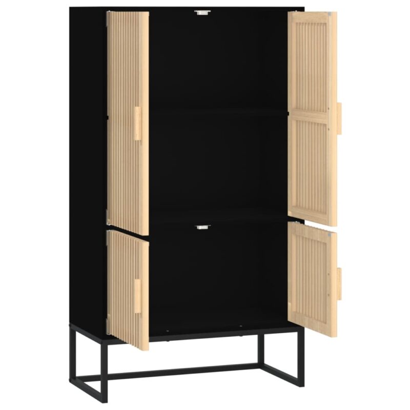 Visoka komoda crna 70 x 35 x 125 cm od konstruiranog drva - Slika 4