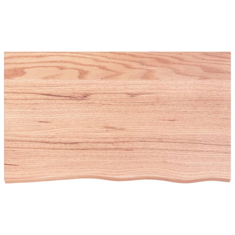 Zidna polica svjetlosmeđa 100x60x4 cm od obrađene hrastovine