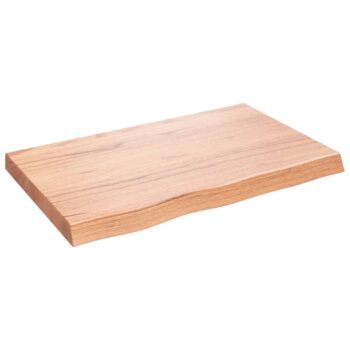 Zidna polica svjetlosmeđa 80 x 50 x 6 cm od obrađene hrastovine