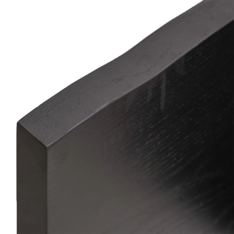 Zidna polica tamnosiva 100 x 40 x 4 cm od obrađene hrastovine - Slika 3