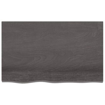 Zidna polica tamnosiva 80 x 50 x 4 cm od obrađene hrastovine
