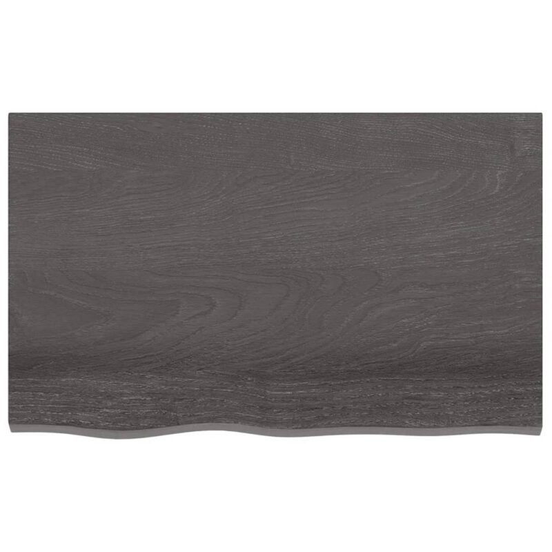 Zidna polica tamnosiva 80 x 50 x 4 cm od obrađene hrastovine