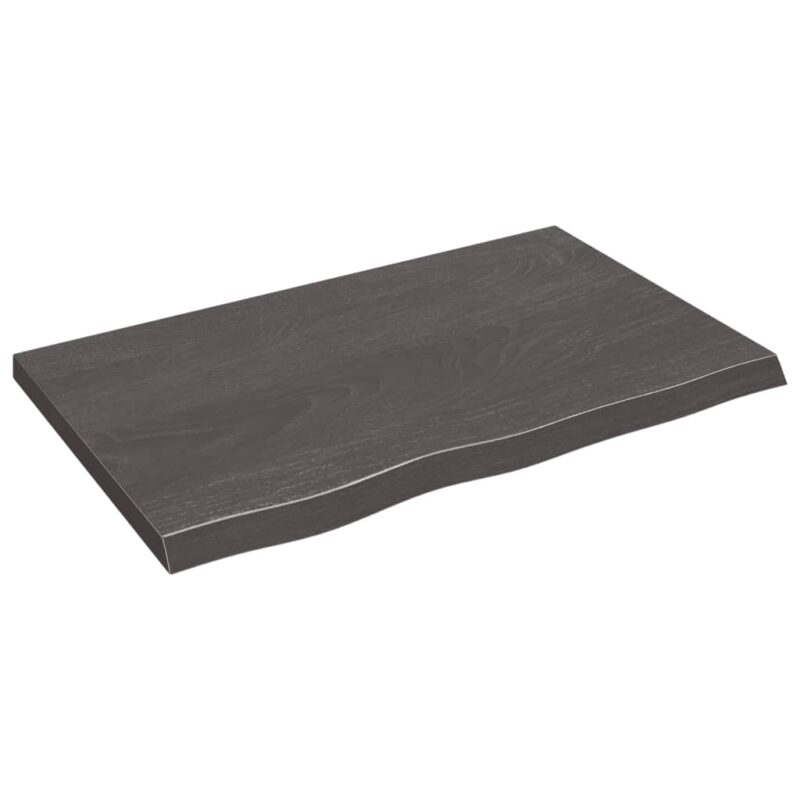Zidna polica tamnosiva 80 x 50 x 4 cm od obrađene hrastovine