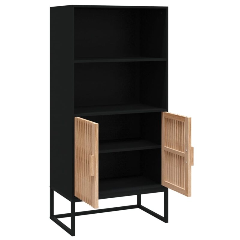 Visoka komoda crna 60 x 35 x 125 cm od konstruiranog drva - Slika 4