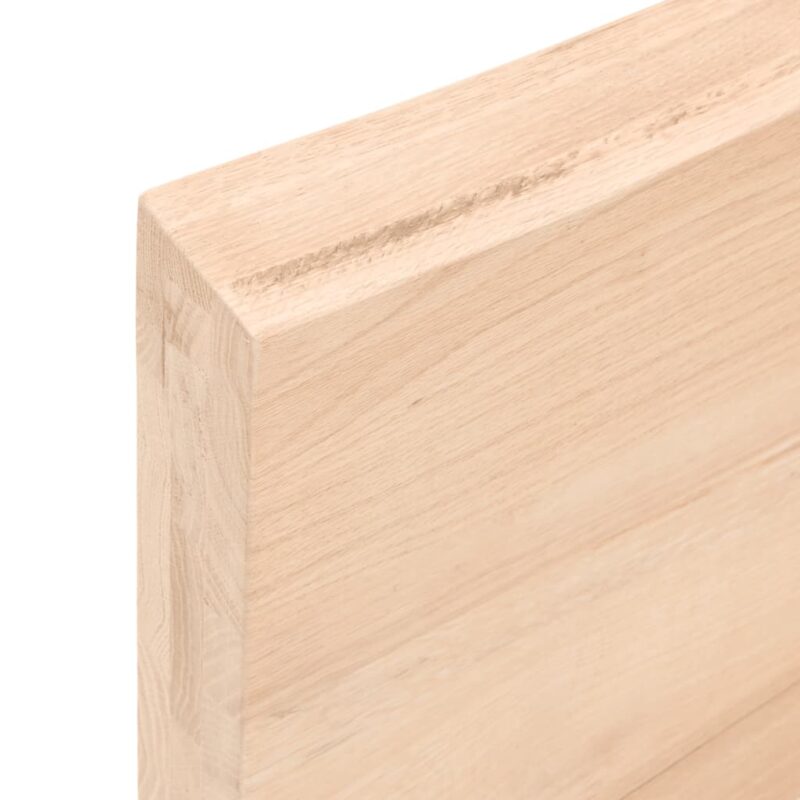 Zidna polica 80 x 30 x 6 cm od neobrađene masivne hrastovine - Slika 3