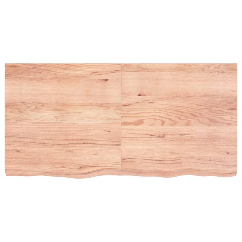 Zidna polica svjetlosmeđa 120x60x6 cm od obrađene hrastovine
