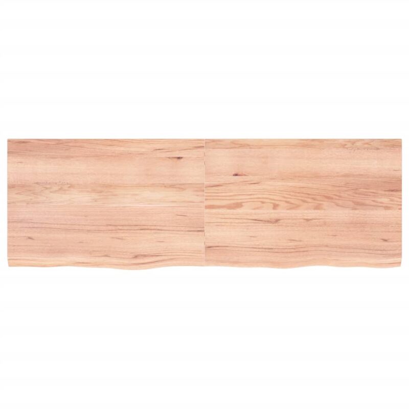 Zidna polica svjetlosmeđa 180x60x4 cm od obrađene hrastovine