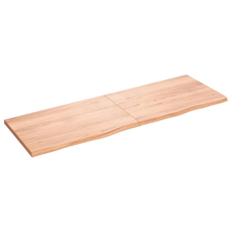 Zidna polica svjetlosmeđa 180x60x4 cm od obrađene hrastovine
