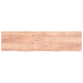 Zidna polica svjetlosmeđa 200x50x4 cm od obrađene hrastovine