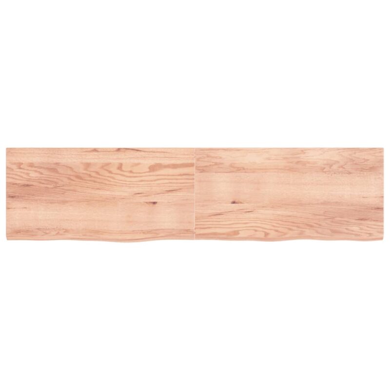 Zidna polica svjetlosmeđa 200x50x4 cm od obrađene hrastovine