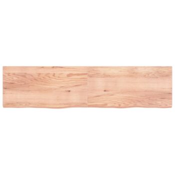 Zidna polica svjetlosmeđa 200x50x6 cm od obrađene hrastovine