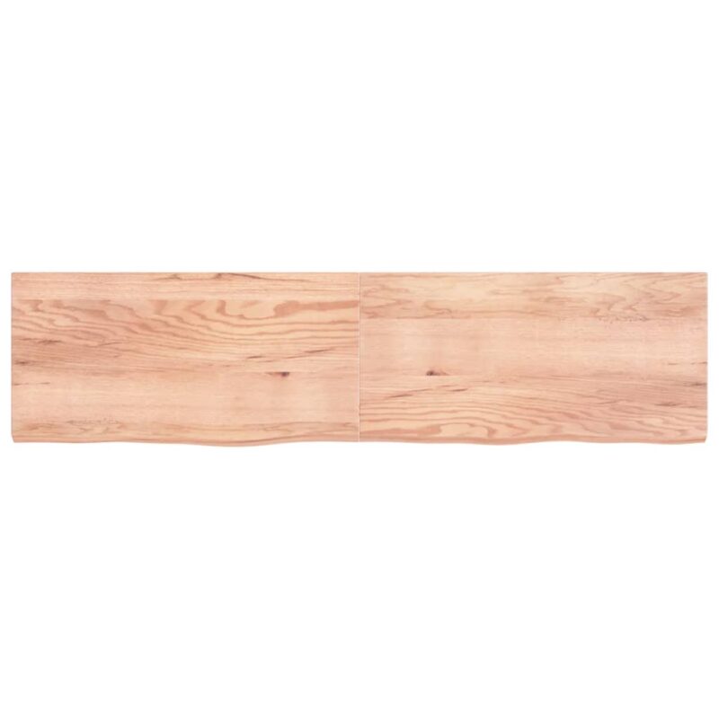 Zidna polica svjetlosmeđa 200x50x6 cm od obrađene hrastovine