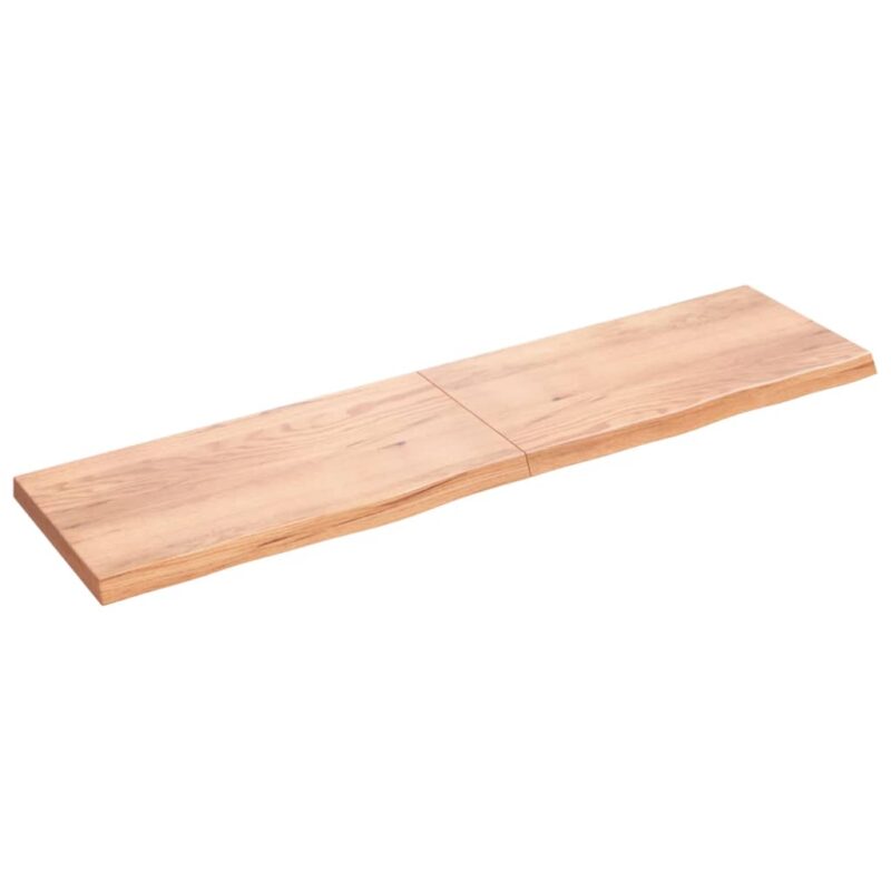 Zidna polica svjetlosmeđa 200x50x6 cm od obrađene hrastovine