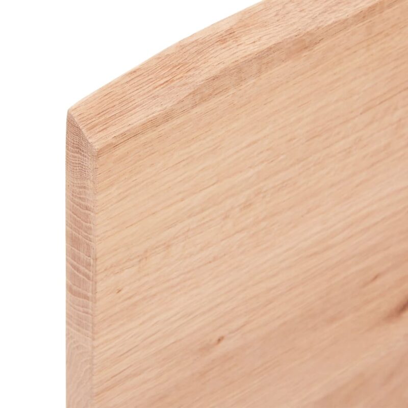 Zidna polica svjetlosmeđa 80 x 30 x 2 cm od obrađene hrastovine - Slika 3
