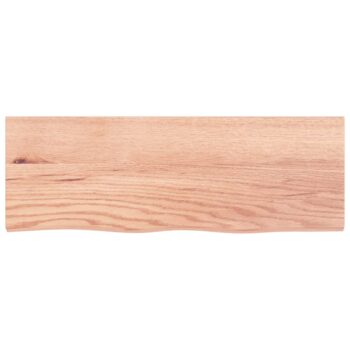 Zidna polica svjetlosmeđa 80 x 30 x 4 cm od obrađene hrastovine